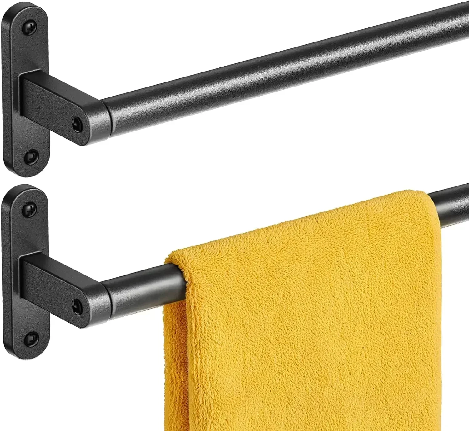Home Essentials Bathroom Accessories - حامل مناشف أسود غير لامع للحمام