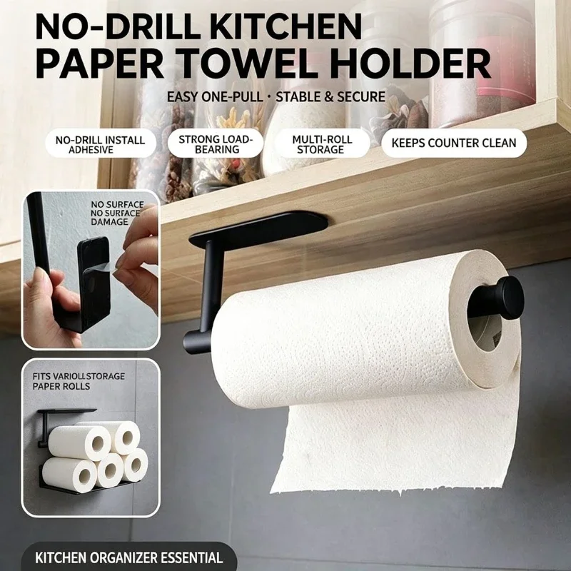 Home Bathroom Paper Towel Holder - حامل لفائف الورق، رف مناشف، رف