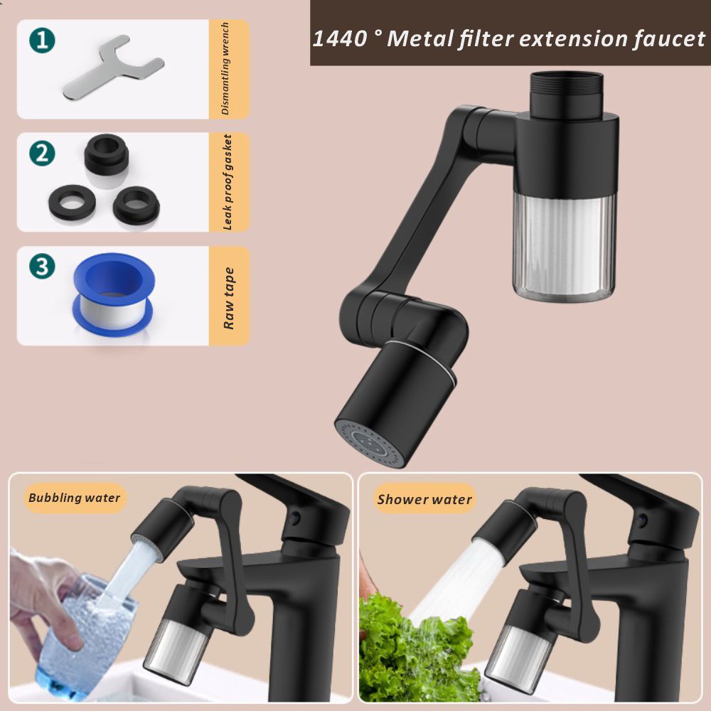 Home Bathroom Faucets - جديد أسود 1440 ° تدوير مع