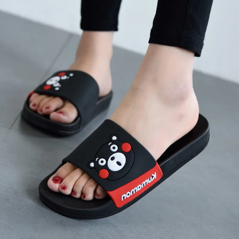 Home Bathroom Wear - الصيف القوس Kumamon أحذية النعال المرأة
