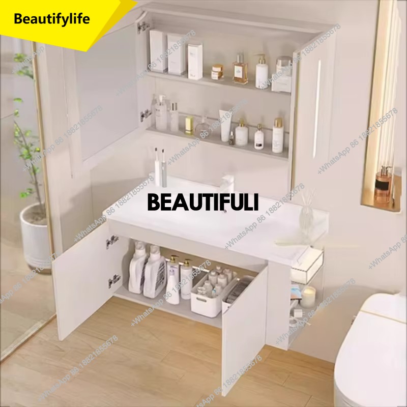 Home Bathroom Vanity Combo - A17 مرآة المرحاض خزانة حمام منظم