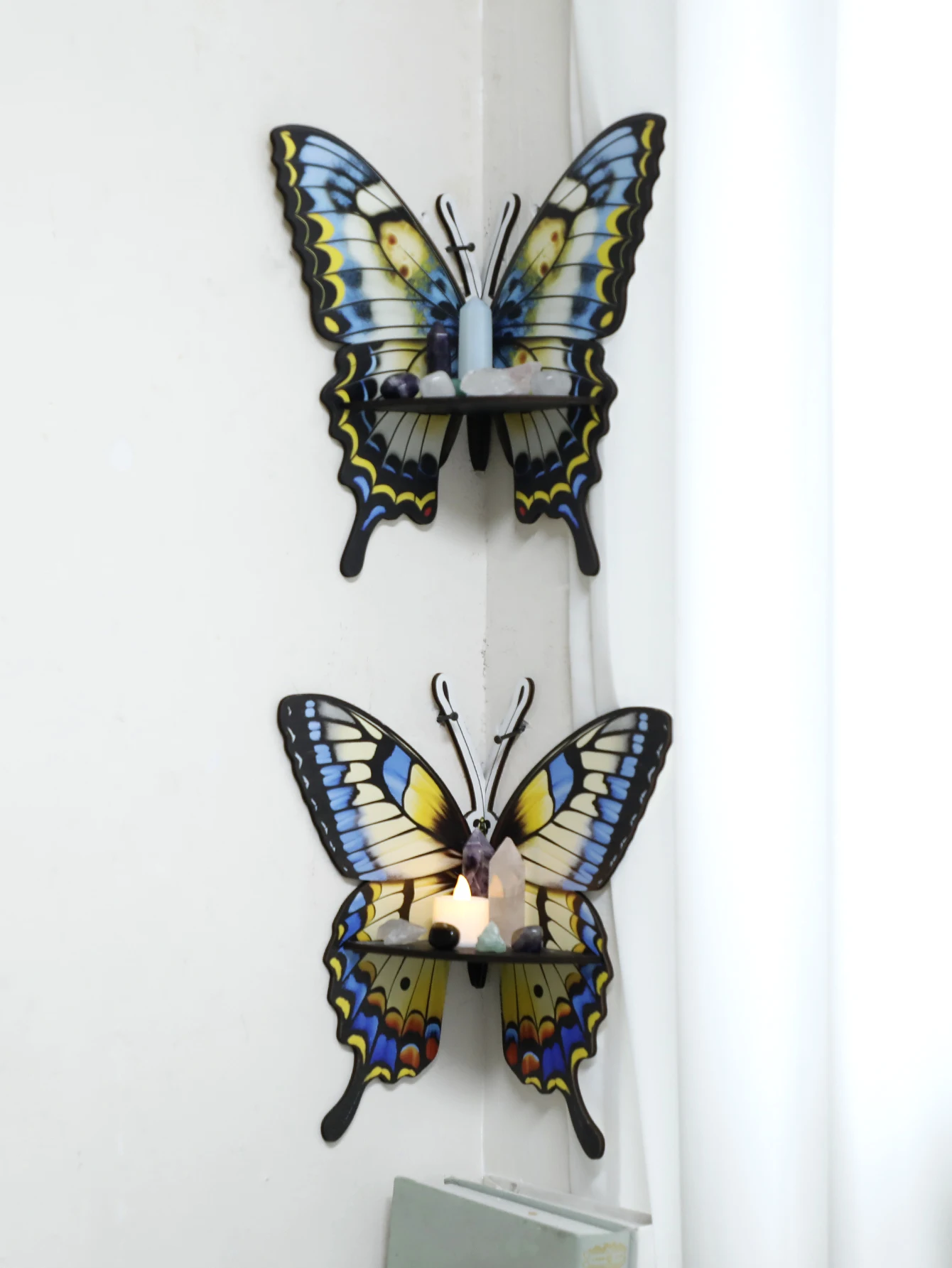 ثلاثة ألوان فراشة كريستال الجر - مراجعة Home Essentials Bathroom Rack وسعره
