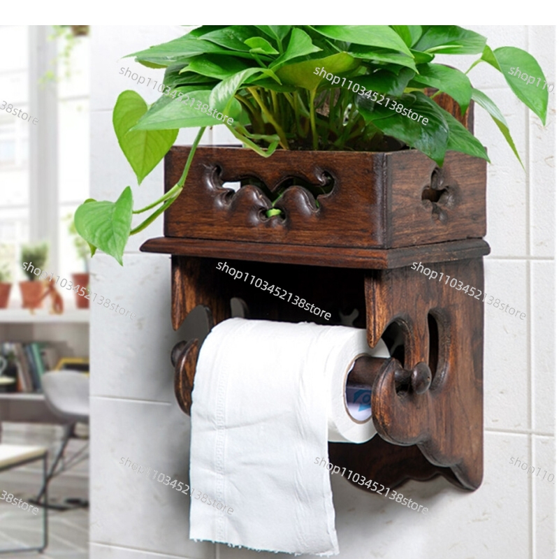 حامل مناديل خشبي، رف تخزين للح - مراجعة Home Bathroom Paper Towel Holder وسعره