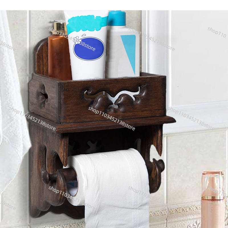 حامل مناديل خشبي، رف تخزين للح - مراجعة Home Bathroom Paper Towel Holder وسعره
