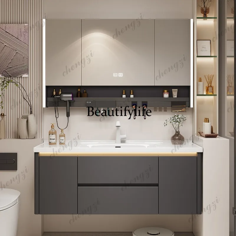 خزانة تخزين M07 مع مرآة، أرفف  - مراجعة Home Bathroom Vanity Combo وسعره
