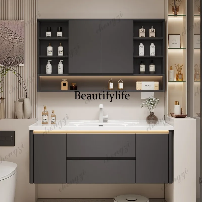 خزانة تخزين M07 مع مرآة، أرفف  - مراجعة Home Bathroom Vanity Combo وسعره