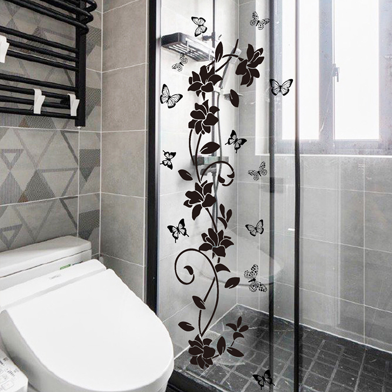 ملصق زجاجي أسود بنقش زهور السو - مراجعة Jet Home Bathroom وسعره