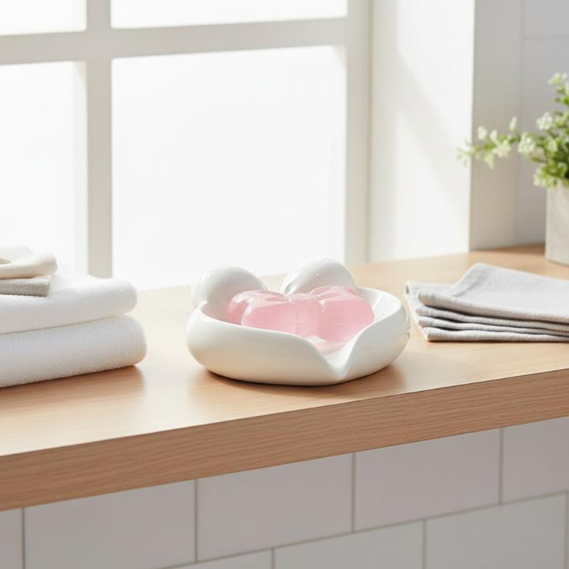طبق صابون سيراميك بتصميم قلب و - مراجعة Home Bathroom Vanity وسعره
