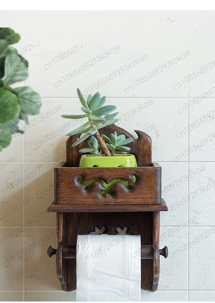حامل مناديل خشبي، رف تخزين للح - مراجعة Home Bathroom Paper Towel Holder وسعره