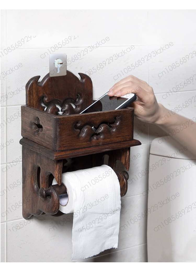 حامل مناديل خشبي، رف تخزين للح - مراجعة Home Bathroom Paper Towel Holder وسعره