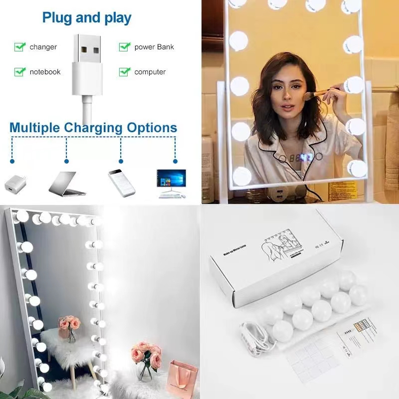 LED ضوء لصق مرآة ماكياج مصابيح - مراجعة Home Bathroom Vanity وسعره