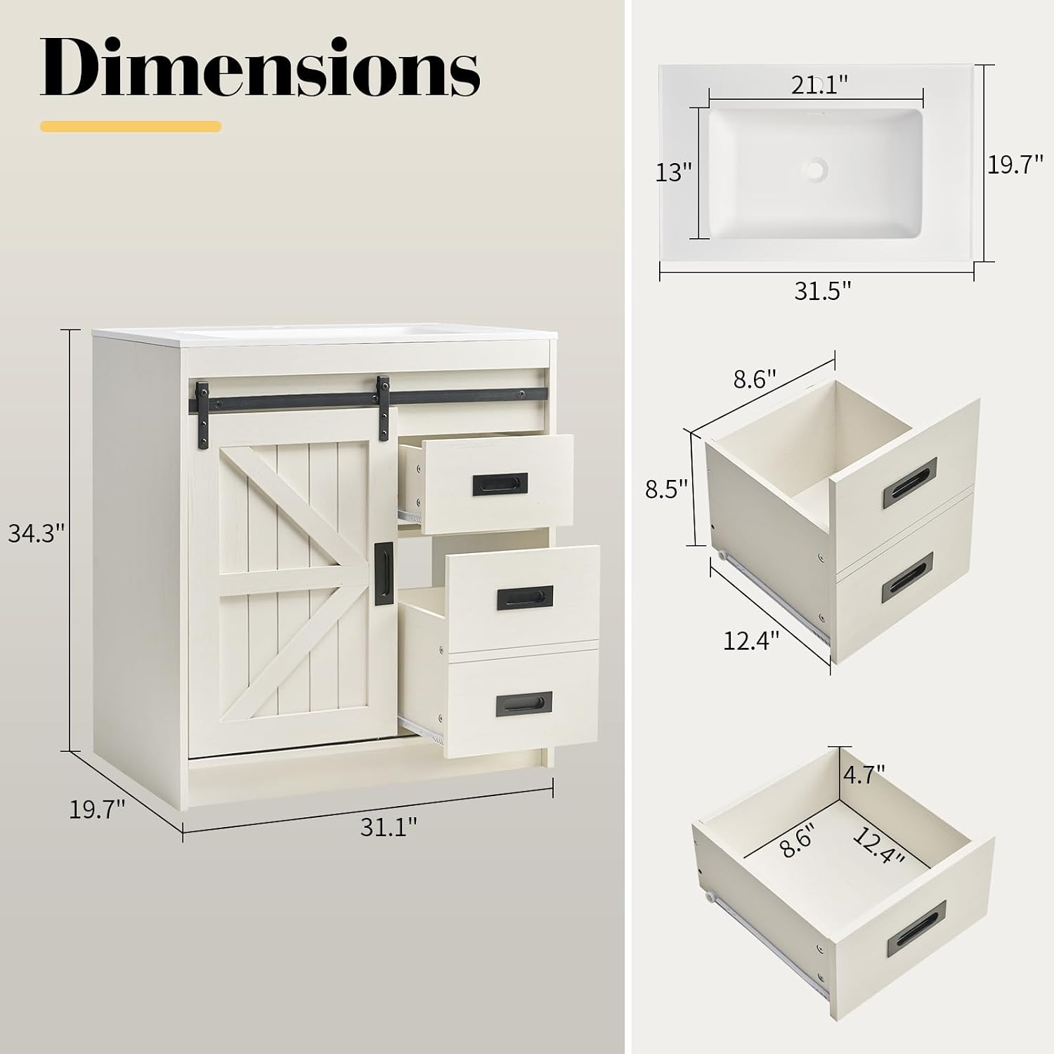 وحدة حمام كبيرة بتصميم ريفي مع - مراجعة Home Bathroom Vanity وسعره