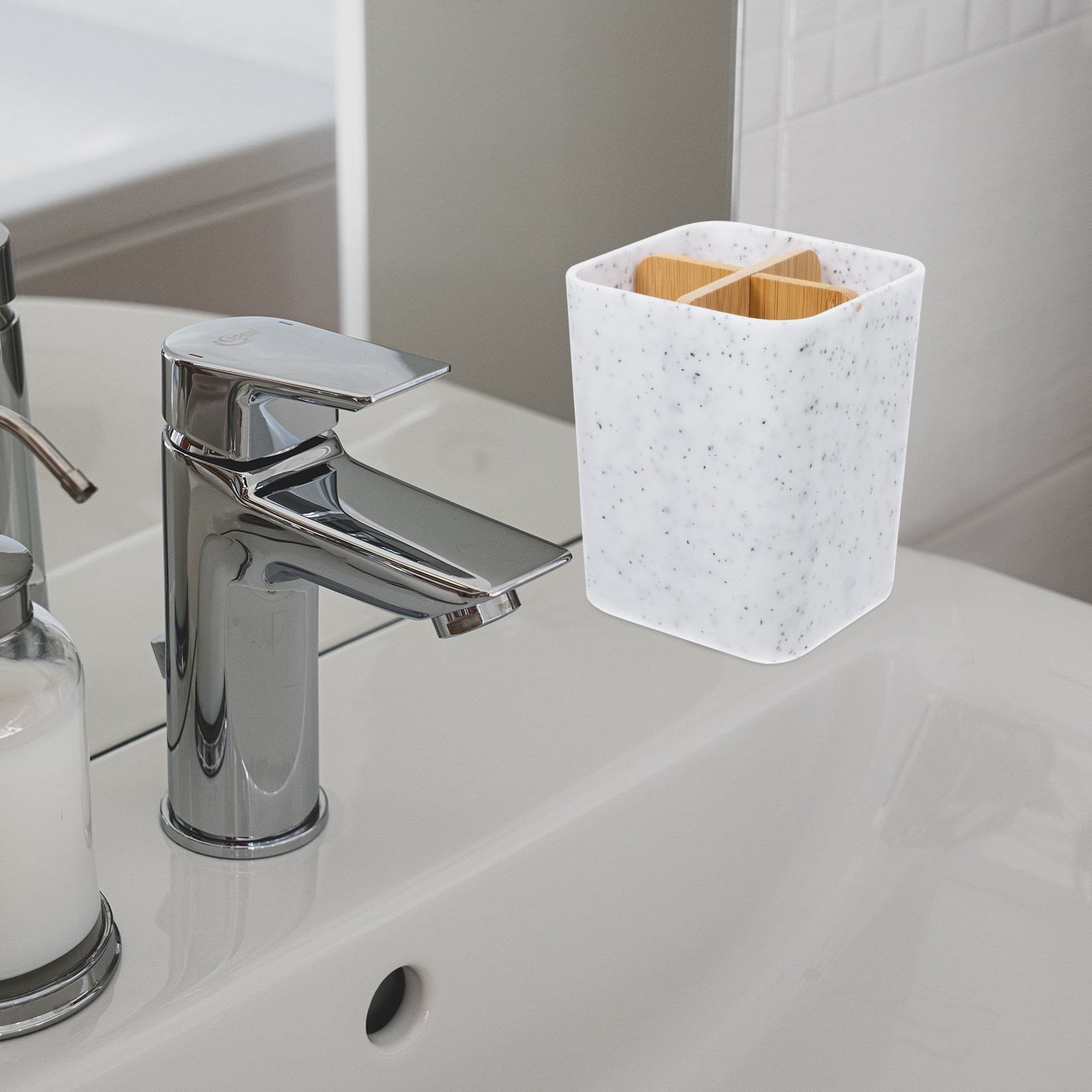 حامل فرشاة أسنان بتصميم رخامي، - مراجعة Home Bathroom Design Simple وسعره