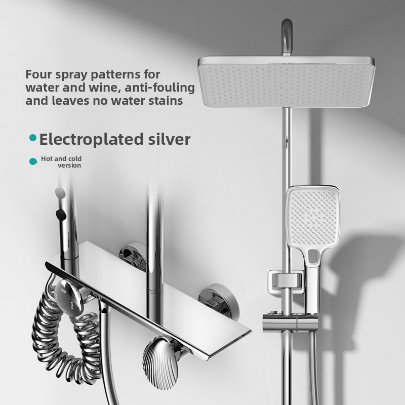 طقم دش نحاسي بالكامل بلون رماد - مراجعة Home Bathroom Faucets وسعره