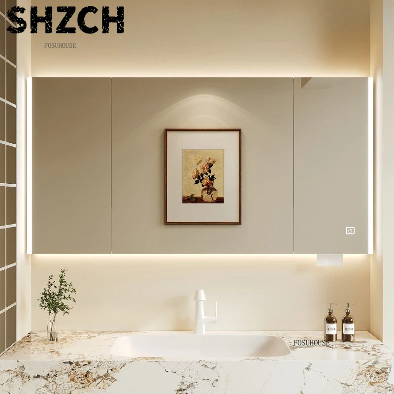 مرآة حمام عصرية سميكة مع خزانة - مراجعة Home Bathroom Vanity وسعره