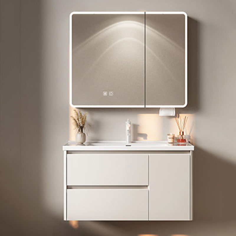 خزانة حمام فاخرة بيضاء مع مرآة - مراجعة Home Bathroom Vanity Combo وسعره