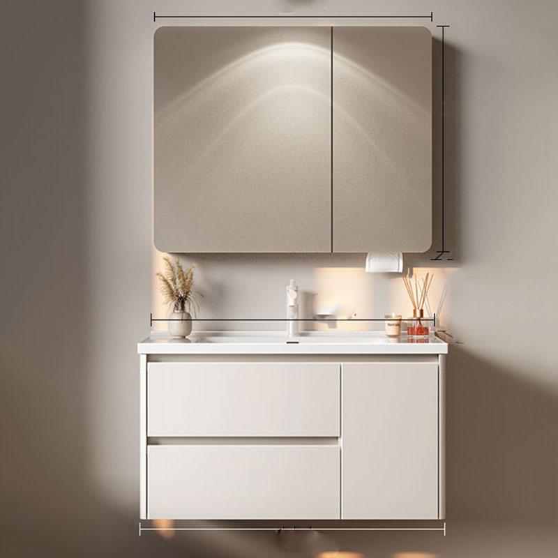 خزانة حمام فاخرة بيضاء مع مرآة - مراجعة Home Bathroom Vanity Combo وسعره