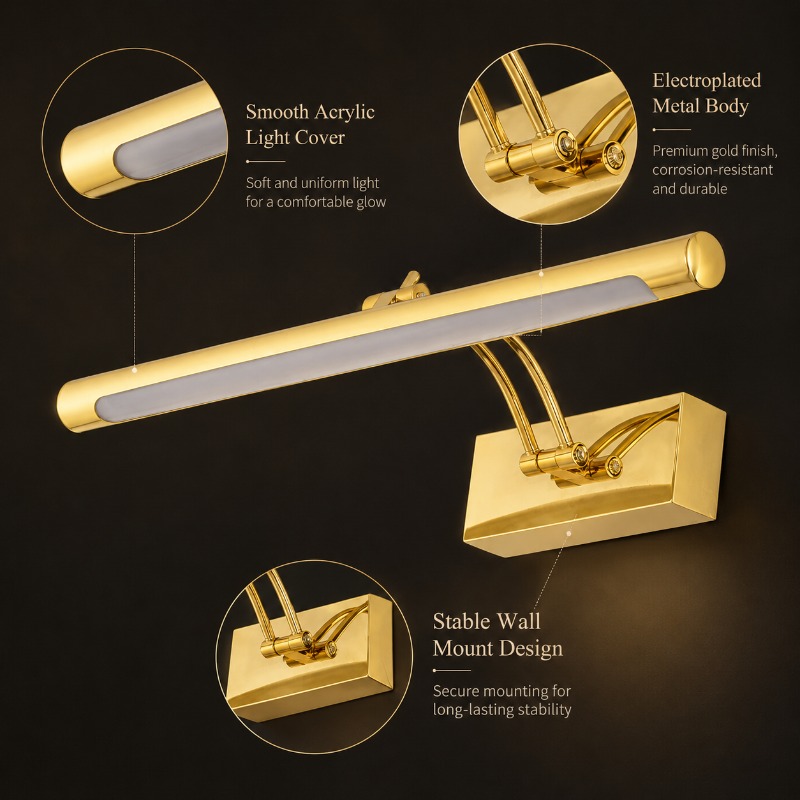 مصباح مرآة LED عتيق الطراز بطو - مراجعة Home Bathroom Vanity وسعره