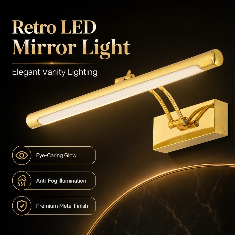 مصباح مرآة LED عتيق الطراز بطو - مراجعة Home Bathroom Vanity وسعره