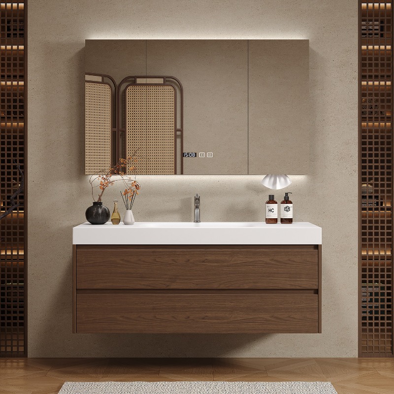 خزانة حمام خشبية فاخرة حديثة م - مراجعة Home Bathroom Vanity Combo وسعره