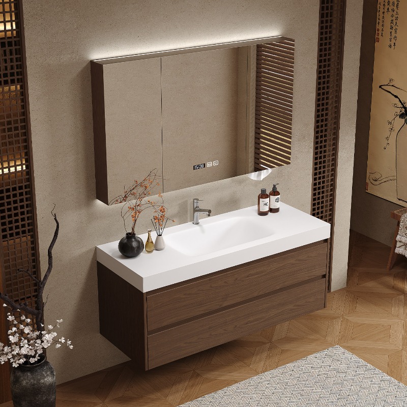 خزانة حمام خشبية فاخرة حديثة م - مراجعة Home Bathroom Vanity Combo وسعره