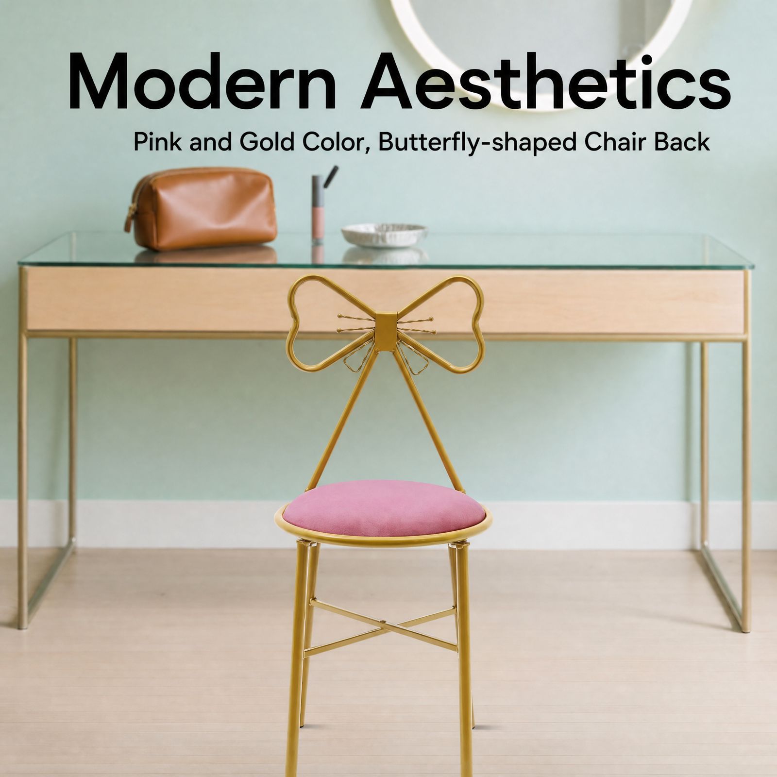 كرسي مكياج بمسند ظهر على شكل ف - مراجعة Home Bathroom Vanity وسعره