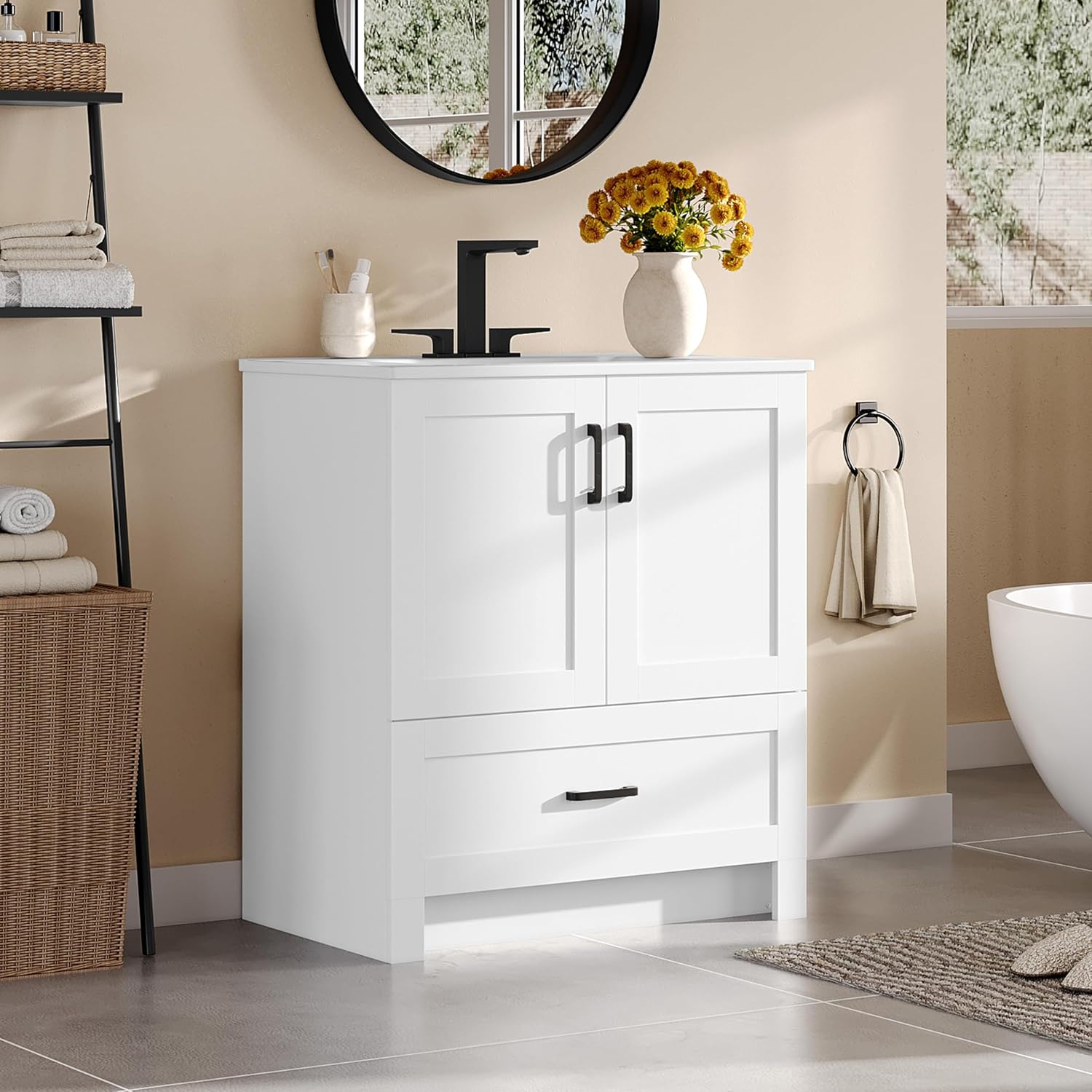 وحدة حمام قائمة بذاتها مقاس 30 - مراجعة Home Bathroom Vanity وسعره