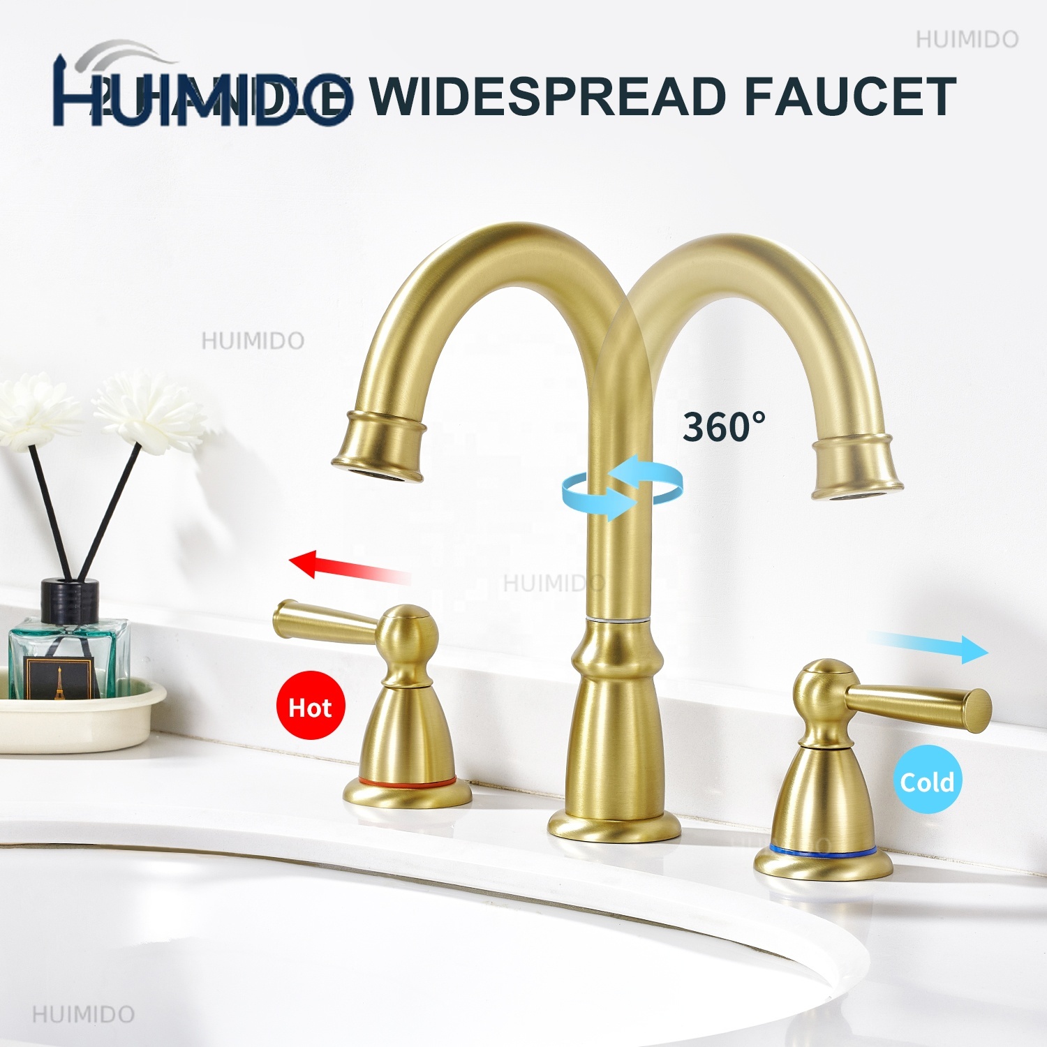 صنبور حوض بثلاث فتحات ومقبضين  - مراجعة Home Bathroom Vanity وسعره