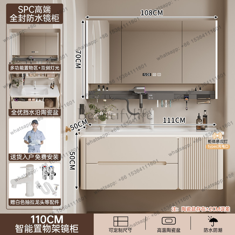 خزانة حمام فاخرة وعصرية من LJY - مراجعة Home Bathroom Vanity Combo وسعره