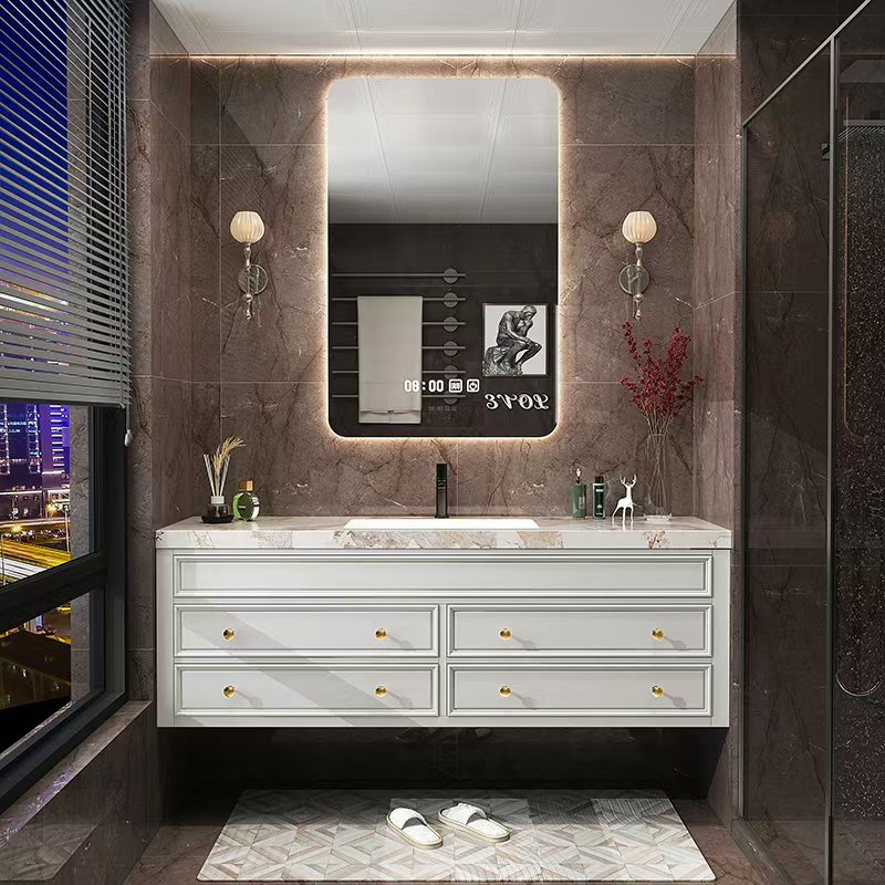 ريفي الرجعية خزانة حمام فاخرة  - مراجعة Home Bathroom Vanity Combo وسعره