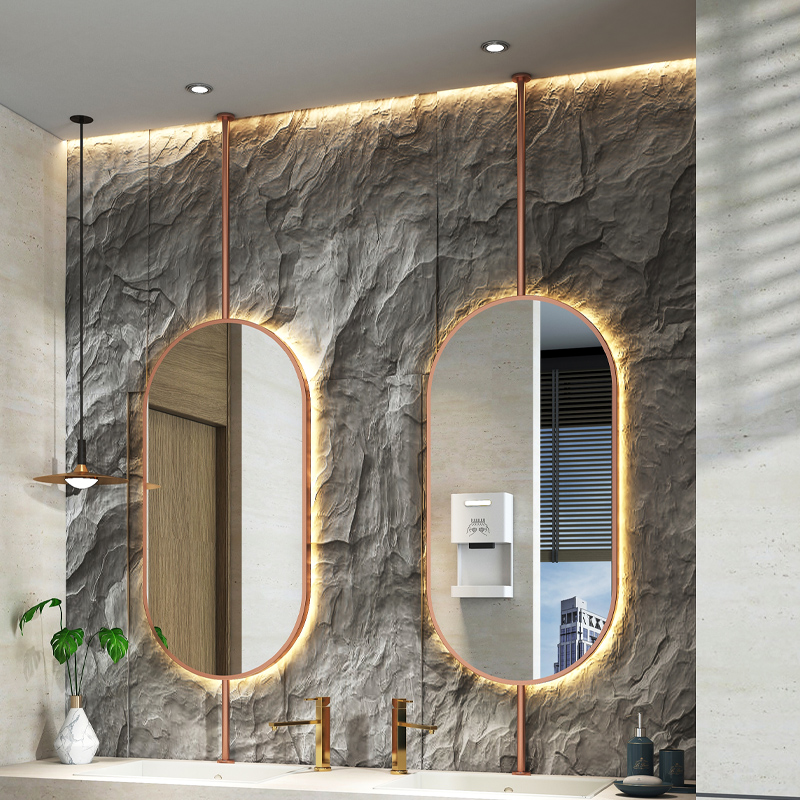 مرآة معلقة بيضاوية الشكل للسقف - مراجعة Home Bathroom Vanity وسعره