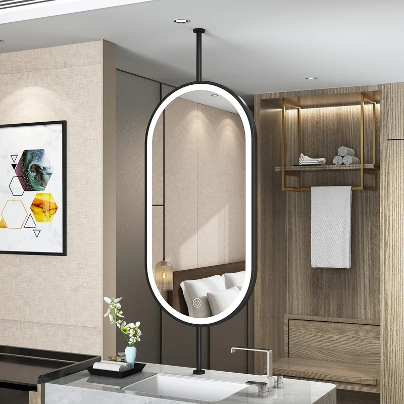 مرآة معلقة بيضاوية الشكل للسقف - مراجعة Home Bathroom Vanity وسعره